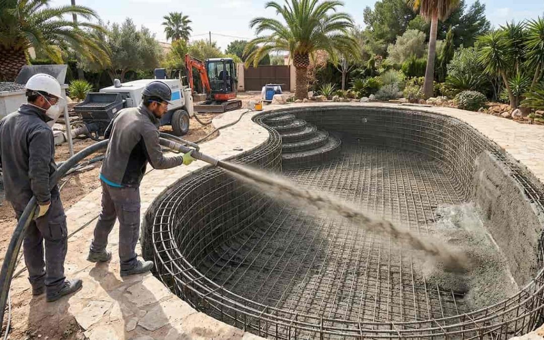 Hormigón proyectado (gunite) para piscinas