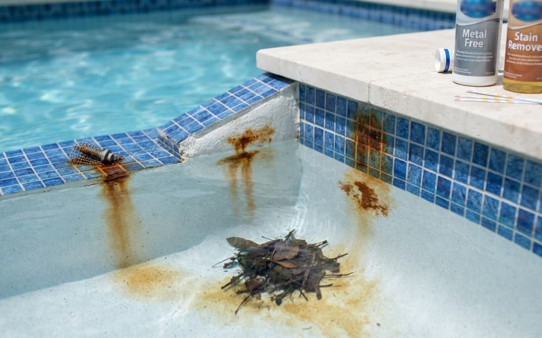 manchas marrones piscina
