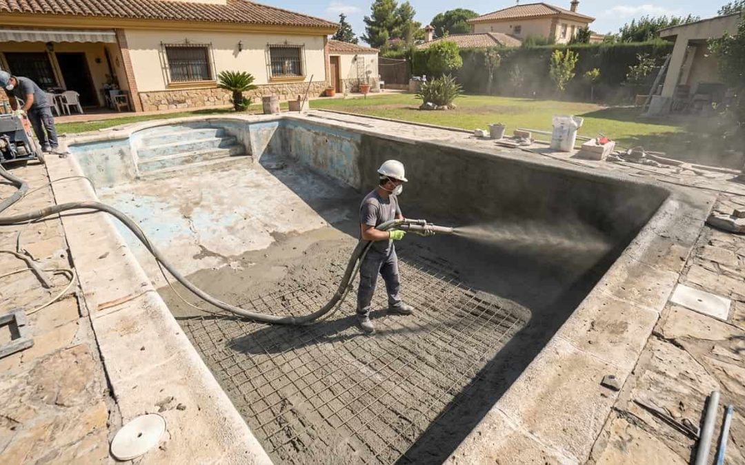 Rehabilitar una piscina de obra con gunitado